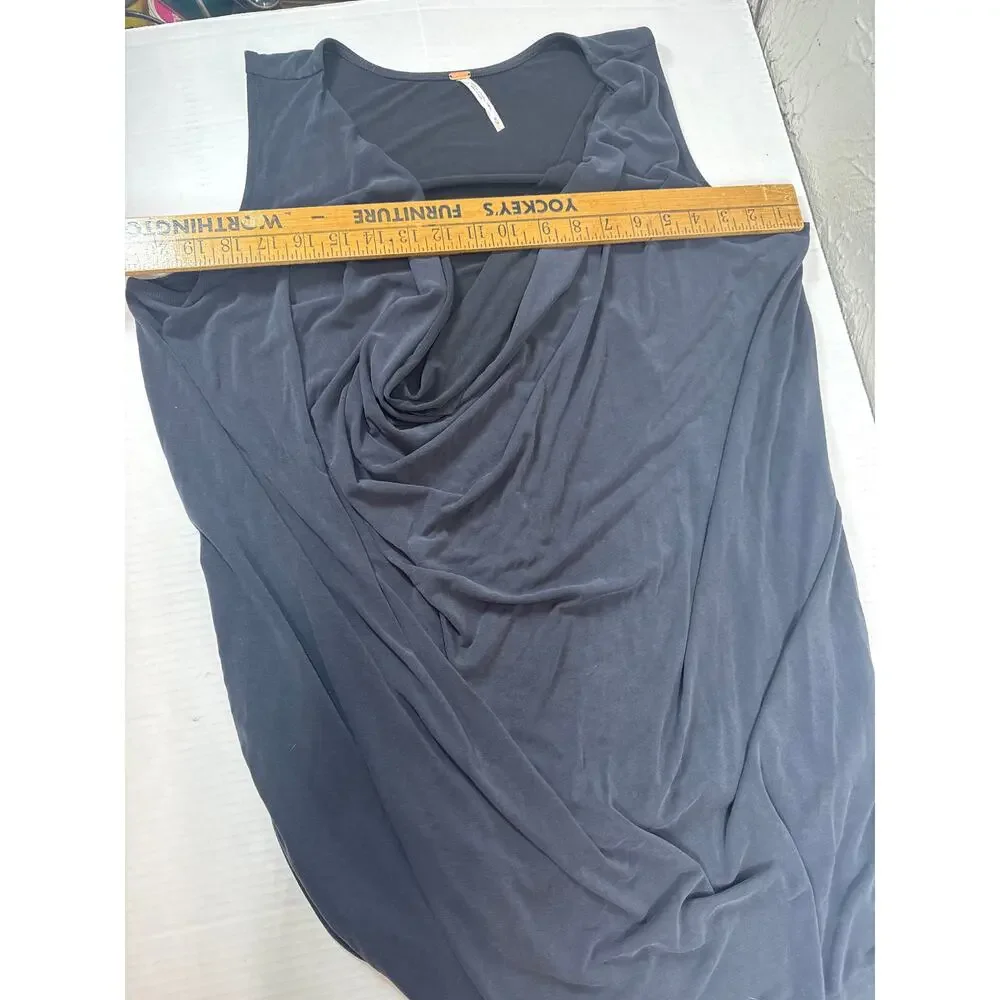 Free People‎ Purple Pilow Talk Tank Pocket Mini Dress Drape Neck LIne Sz Medium